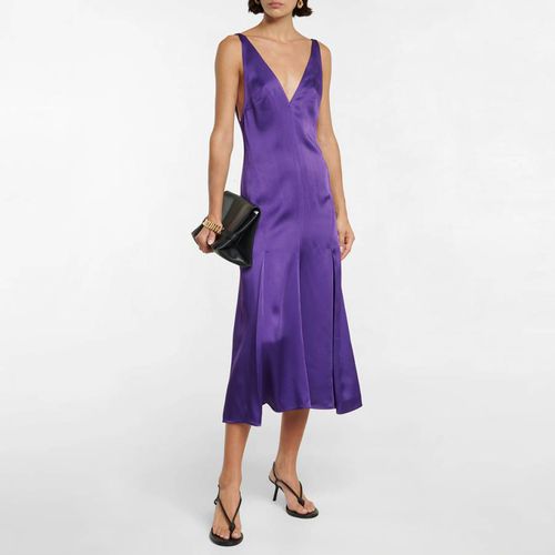 Purple Panelled Midi Dress - Victoria Beckham - Modalova