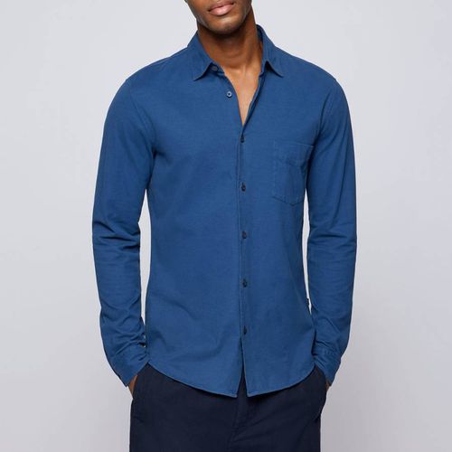 Blue Mysoft Cotton Shirt - BOSS - Modalova