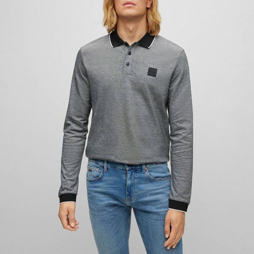 Grey Peoxfordlong Cotton Polo Shirt - BOSS - Modalova