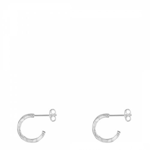 Silver Hammered Nomad Hoops - Dower & Hall - Modalova