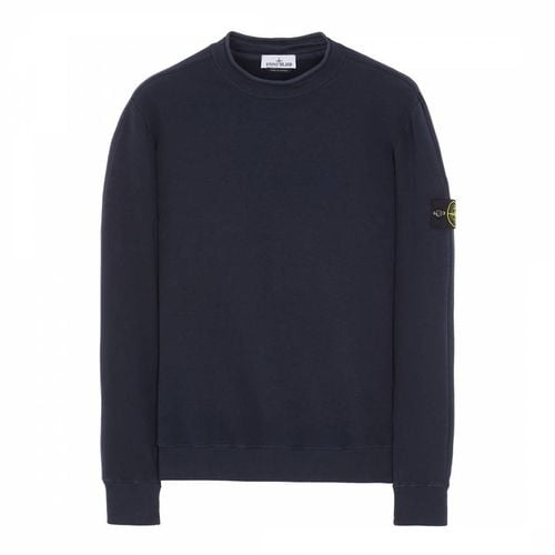 Navy Mock Turtleneck Fleece Sweatshirt - Stone Island - Modalova