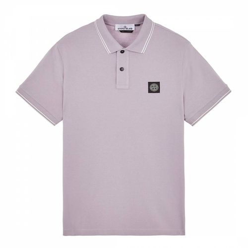 Lilac Contrast Trims Cotton Blend Polo Shirt - Stone Island - Modalova