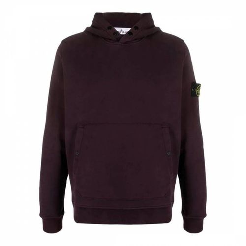 Dark Purple Button Fleece Hoodie - Stone Island - Modalova