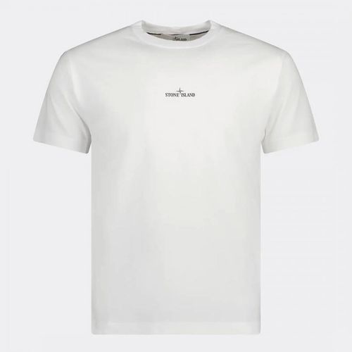 White Graphic Back Cotton T-Shirt - Stone Island - Modalova
