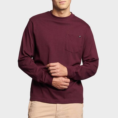 Burgundy Cotton Pocket Detail T-Shirt - Penfield - Modalova