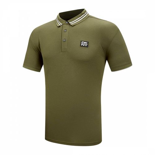 Olive Contrast Collar Polo Shirt - DKNY - Modalova