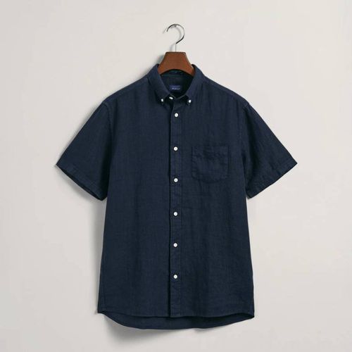 Navy Chest Pocket Linen Shirt - Gant - Modalova