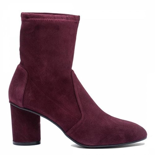 Burgundy Suede Margot 75 Heeled Ankle Boot - Stuart Weitzman - Modalova