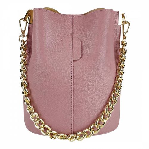 Pink Dollar Leather Bucket Bag - Bella Blanco - Modalova