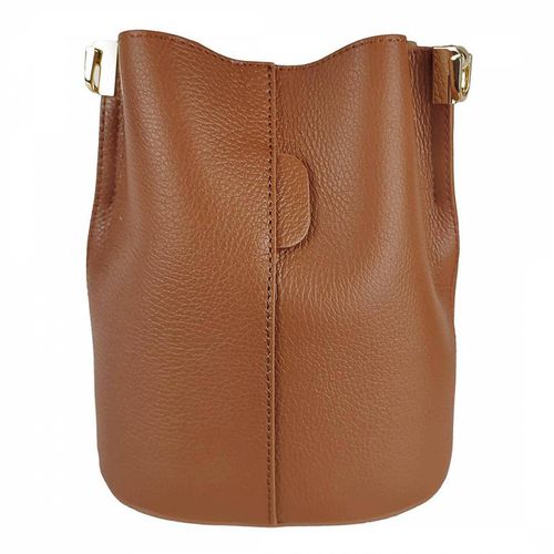 Brown Dollar Leather Bucket Bag - Bella Blanco - Modalova