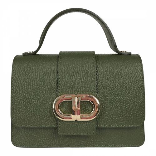 Olive Green Mini Dollar Leather Handbag - Bella Blanco - Modalova