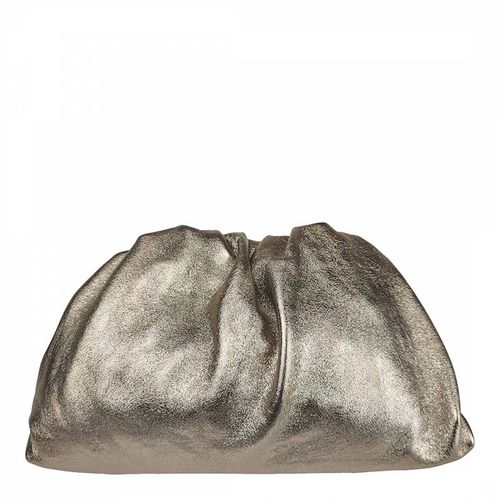 Platinum Laminated Leather Clutch Bag - Bella Blanco - Modalova