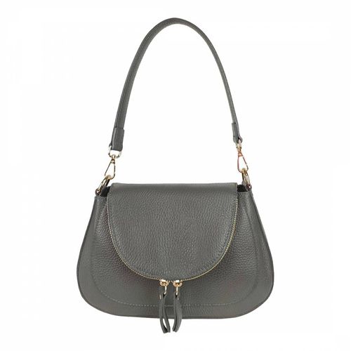 Taupe Dollar Leather Shoulder Bag - Bella Blanco - Modalova