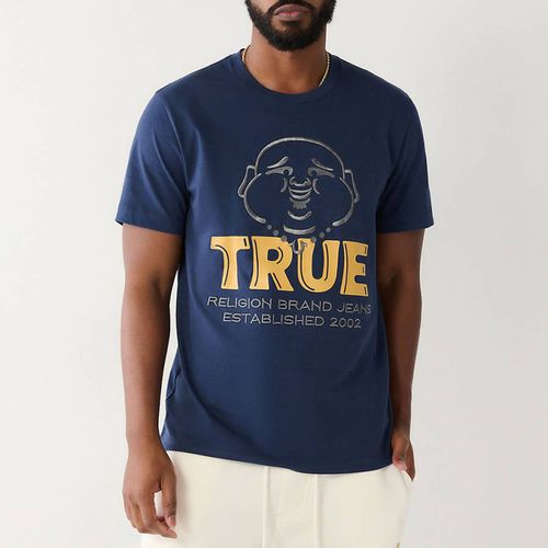 Navy Buddha Face Cotton T-Shirt - True Religion - Modalova