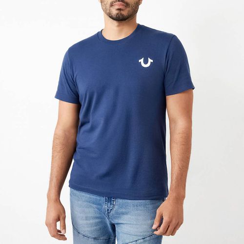 Navy Large Logo Cotton T-Shirt - True Religion - Modalova