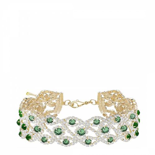 K Green Gemstone & Crystal Choker Necklace - Liv Oliver - Modalova