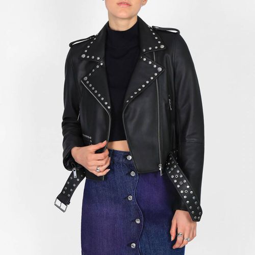 Studded Belted Leather Biker Jacket - Bolongaro Trevor - Modalova
