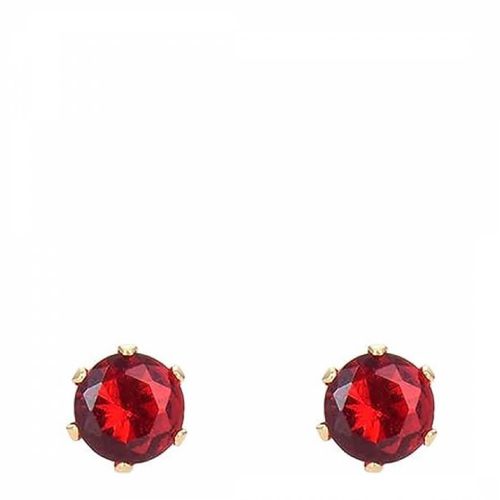 K Ruby Red Birthstone Post Earrings - Liv Oliver - Modalova