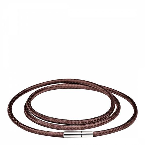 Silver &Brown Leather Magnetic Wrap Bracelet - Stephen Oliver - Modalova