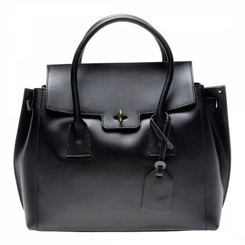 Black Italian Leather Tote Bag - Luisa Vannini - Modalova