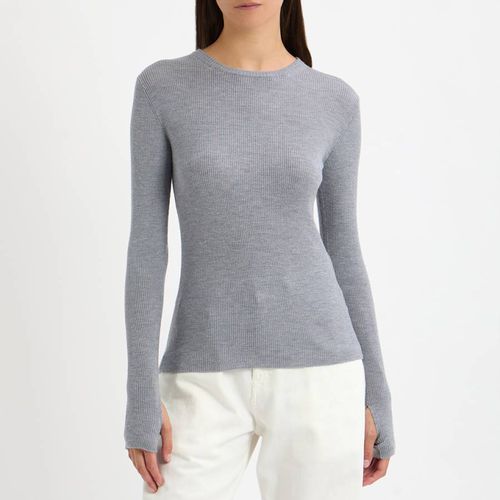 Grey Wool Fine Knit Rib Top - NÂ°Â· Eleven - Modalova