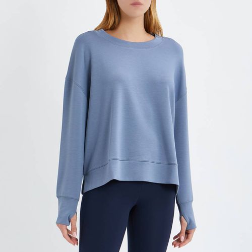 Blue Brushed Round Neck Sweatshirt - NÂ°Â· Eleven - Modalova