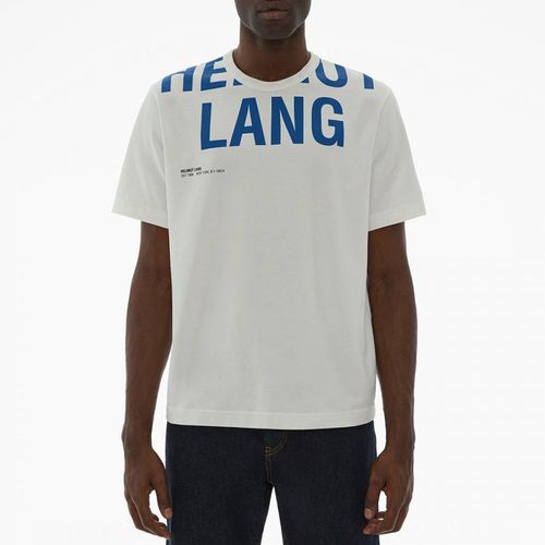 White Cut Off Logo T-Shirt - HELMUT LANG - Modalova