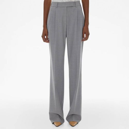 Grey Pleated Wool Trousers - HELMUT LANG - Modalova