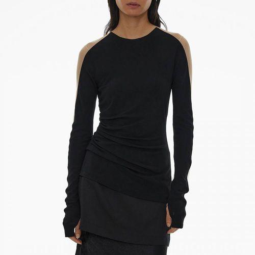 Black Sheer Sleeve Top - HELMUT LANG - Modalova