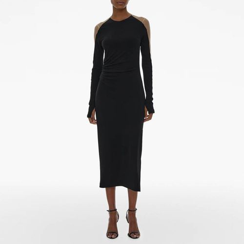 Black Ruched Midi Dress - HELMUT LANG - Modalova