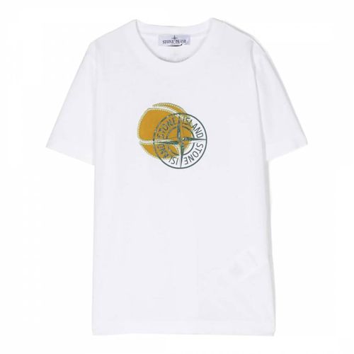 White Graphic Print Cotton T-Shirt - Stone Island - Modalova