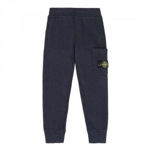 Navy Fleece Cotton Cargo Joggers - Stone Island - Modalova