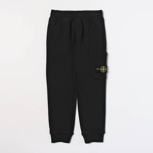 Black Fleece Cotton Cargo Joggers - Stone Island - Modalova