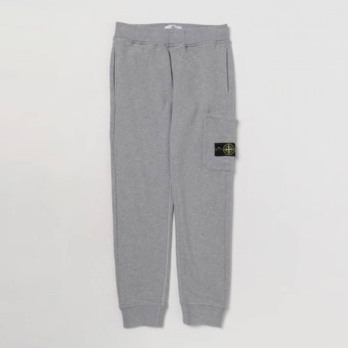 Grey Fleece Cotton Cargo Joggers - Stone Island - Modalova