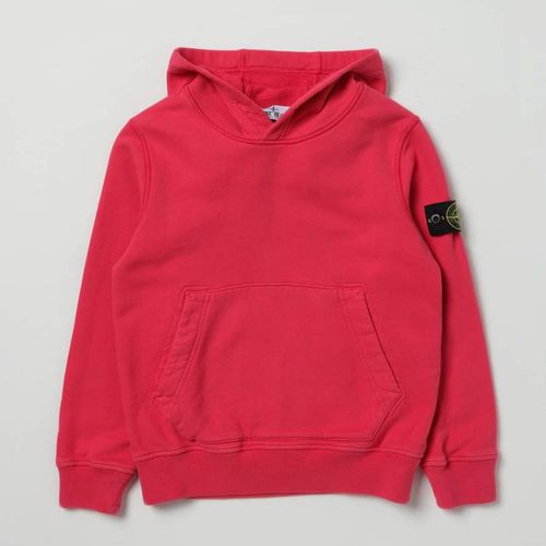 Red Brushed Cotton Fleece Hoodie - Stone Island - Modalova