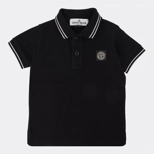 Black Pique Cotton Blend Polo Shirt - Stone Island - Modalova