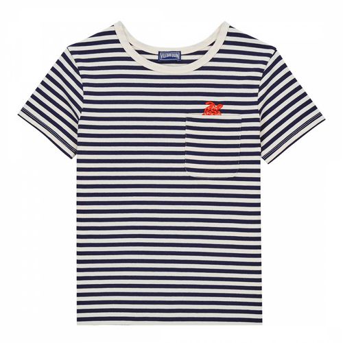 Navy/Cream Gustave Cotton T-Shirt - Vilebrequin - Modalova