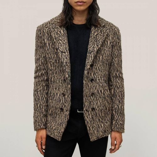 Animal Print Wool Blend Slim Fit Jacket - John Varvatos - Modalova