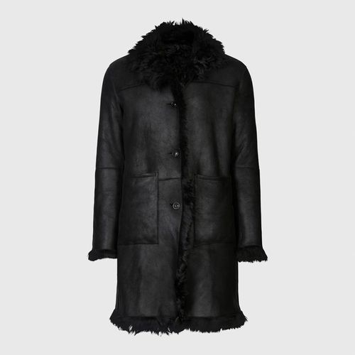 Black Beaver Longline Coat - John Varvatos - Modalova