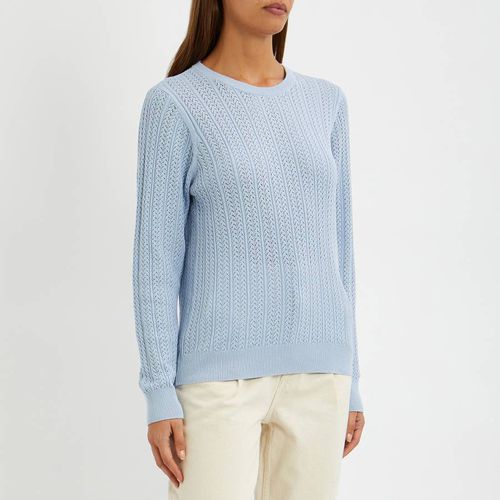 Blue Summer Cable Cotton Jumper - Crew Clothing - Modalova