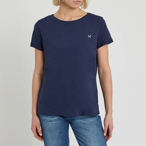 Navy Cotton Roll Sleeve T-Shirt - Crew Clothing - Modalova