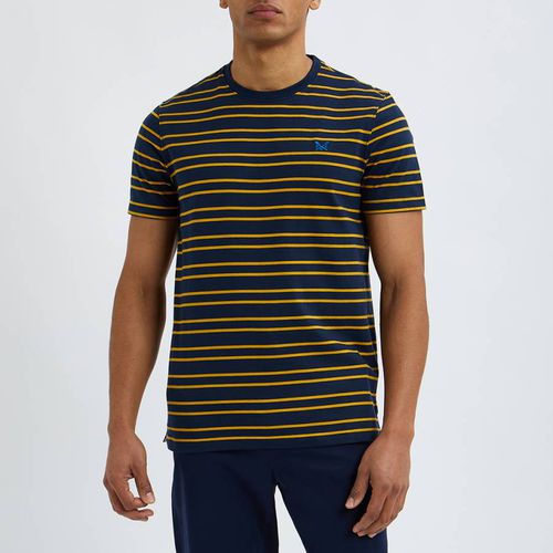 Navy Double Stripe T-Shirt - Crew Clothing - Modalova