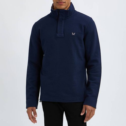 Navy Pique Cotton Sweatshirt - Crew Clothing - Modalova