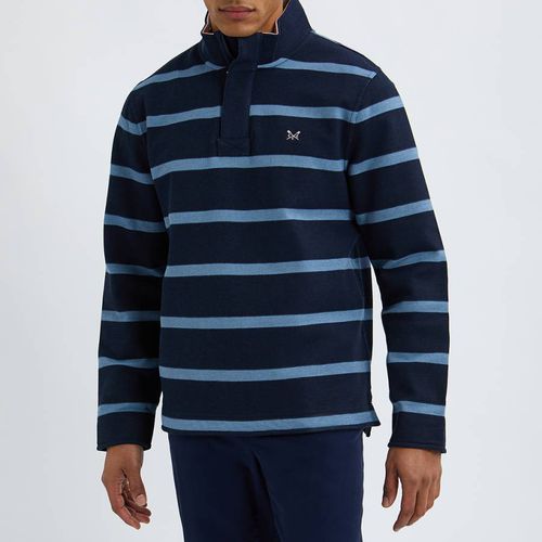 Navy Stripe Pique Sweatshirt - Crew Clothing - Modalova