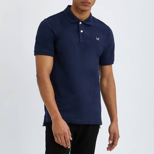 Navy Melbury Cotton Polo - Crew Clothing - Modalova