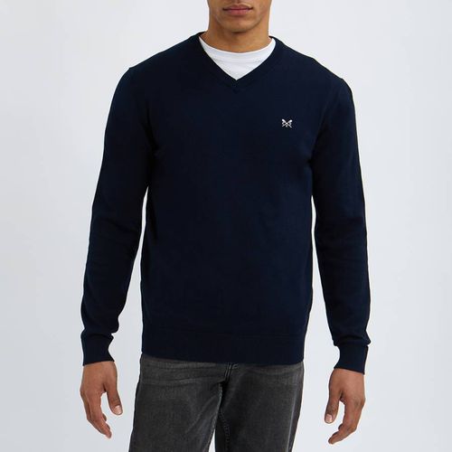 Navy V Neck Cotton Sweatshirt - Crew Clothing - Modalova