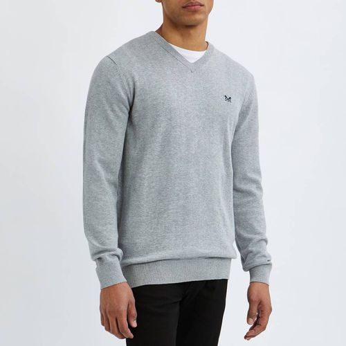 Grey Cotton V Neck Jumper - Crew Clothing - Modalova