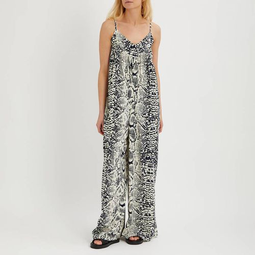 Navy Safari Print Wide Leg Jumpsuit - NÂ°Â· Eleven - Modalova