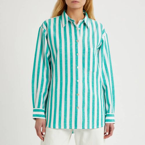 Emerald Stripe Linen Blend Shirt - NÂ°Â· Eleven - Modalova