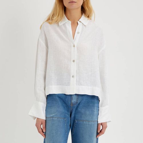 White Linen Crop Shirt - NÂ°Â· Eleven - Modalova